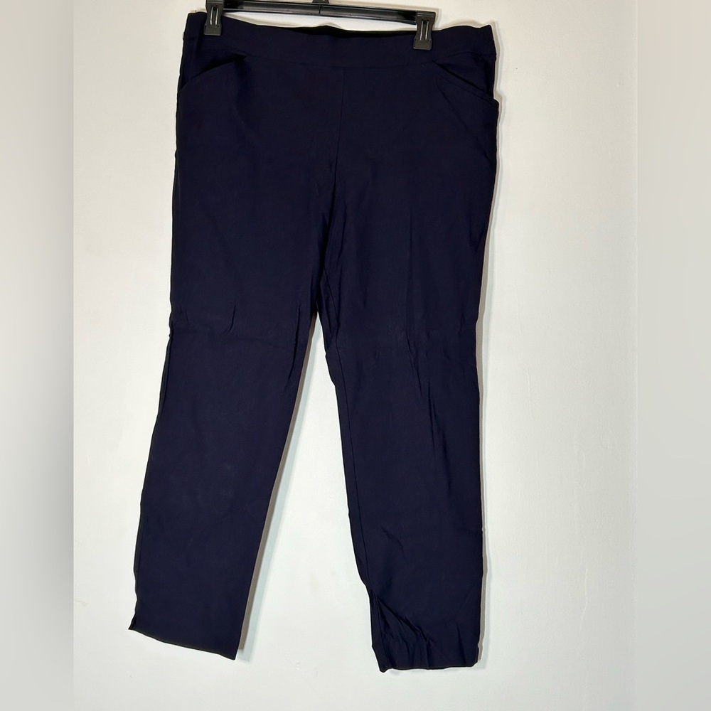 Navy Pull-On Ankle Pants
